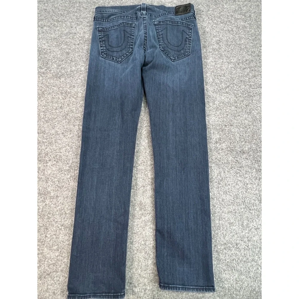 True Religion Jeans Mens 34 Blue Geno Relaxed Slim Horseshoe Made in USA
